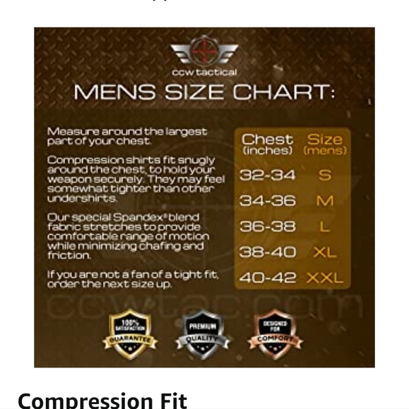 NWOT CCW Tactical Compression Concealed Carry Holster Shirt White Mens Small - Picture 4 of 5